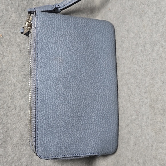 Coach Pebble Leather Double Zip Wristlet in Dusk Blue 87590 - Picture 3 of 11